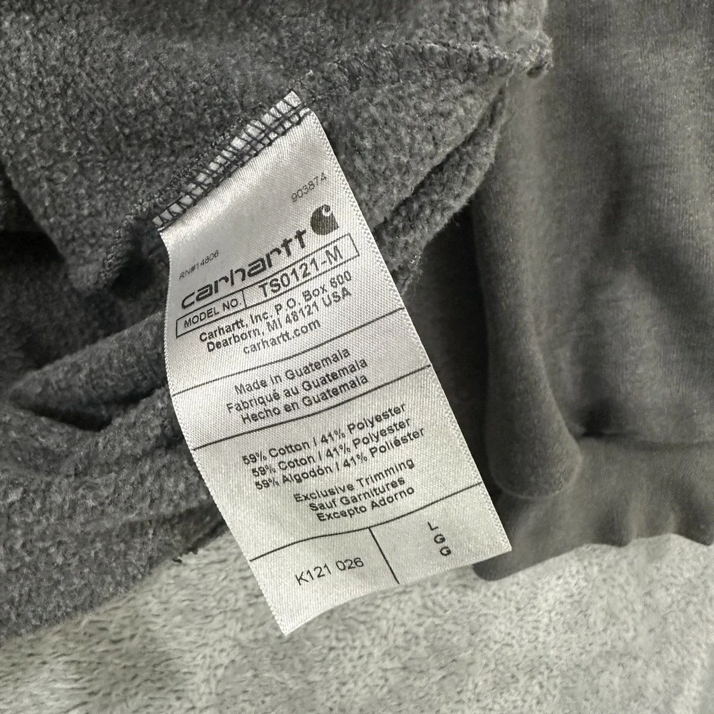 Carhartt Hoodie Men's L Loose Fit Pullover Logo Heavyweight Gray Workwear Baggy